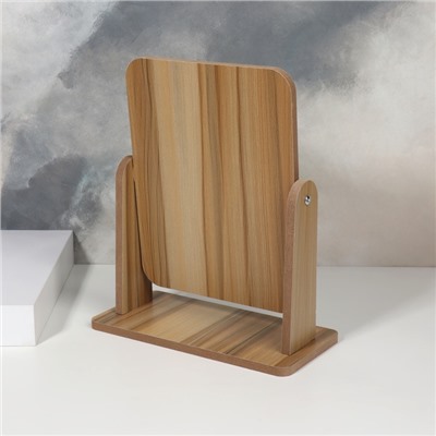 Зеркало настольное BAMBOO, зеркальная поверхность 17.5×12.5 см, бежевое