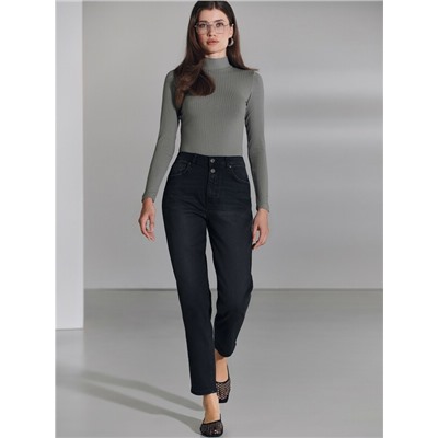 Mom Fit CONTE CON-702 Черные джинсы mom с застежкой на две пуговицы