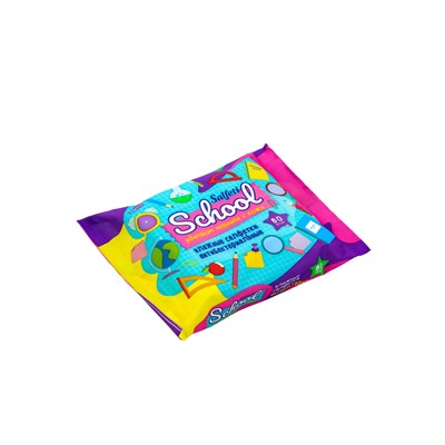 Влажные салфетки Salfeti School, антибактериальные, в школу, 60 шт.