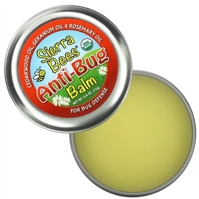Sierra Bees, бальзам против насекомых, масло кедра, герани и розмарина, 17 г (0,6 унции)