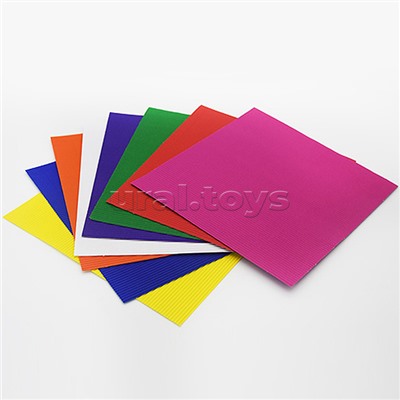 Бумага цветная 8л. 8цв. гофрированная "Путешественники"