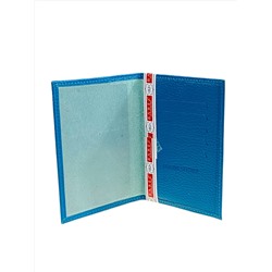 Обложка на паспорта из натуральной кожи, цвет синий