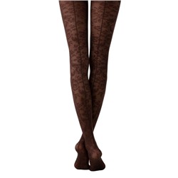 Фантазийные CONTE LACE Колготки женские с имитацией шва сзади и цветочным рисунком