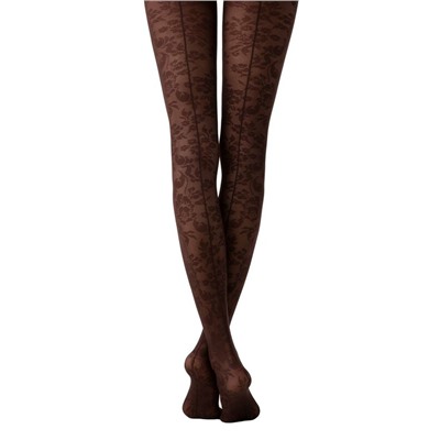 Фантазийные CONTE LACE Колготки женские с имитацией шва сзади и цветочным рисунком
