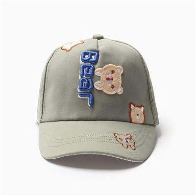 Кепка детская MINAKU Bear, размер 48-50, хаки
