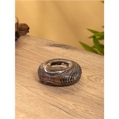 Подсвечник из дерева джати, d=3 см, 10×10×3 см, тёмно-коричневый