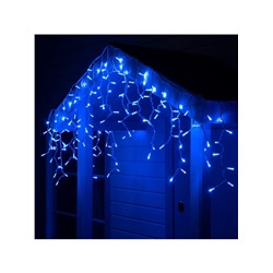 Гирлянда «Бахрома» 3×0.6 м, IP65, УМС, белая нить каучук, 108 LED, свечение синее, 220 В
