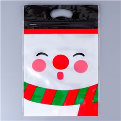 Пакет подарочный новогодний, с zip - lock застежкой, «Снеговик», 15×23±1 см
