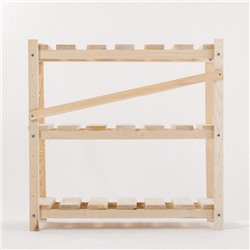 Стеллаж деревянный, 3 полки, 60×60×30 см, сосна, напольный, регулируемый, «Добропаровъ»