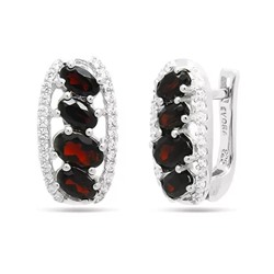 Серьги из серебра гранат, Армель