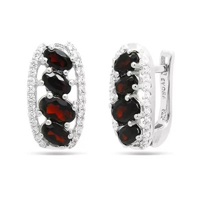 Серьги из серебра гранат, Армель