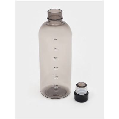 Бутылка для воды с мерной шкалой, 750 мл, 7.5×22.5 см, полистирол, чёрная