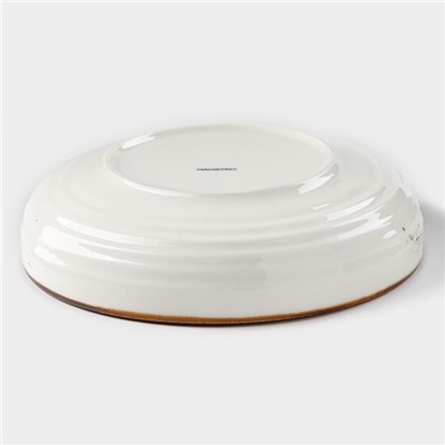 Тарелка глубокая Magistro «Церера», 1.1 л, d=22 см, фарфор, белая