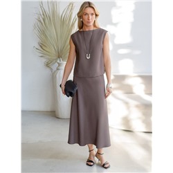 Топ c вырезом лодочка из плотного лиоцелла