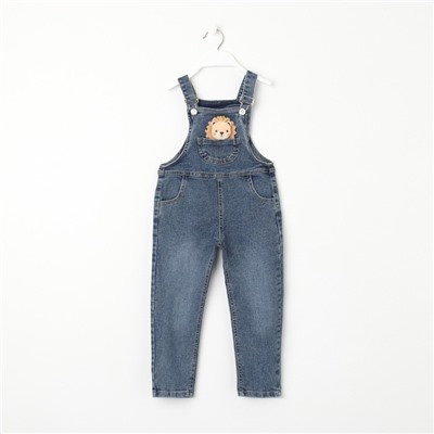 Полукомбинезон для девочек, цвет синий, рост 74 см