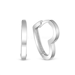 Серьги сердца из серебра родированные 925 пробы 11-1146