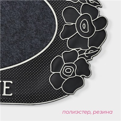 Коврик придверный Доляна «Welcome цветы», 40×70 см, цвет МИКС