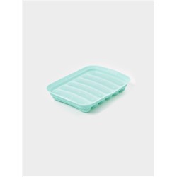 Форма для выпечки и приготовления сосисок Доляна, 6 ячеек, с крышкой, 17.5×13.5.2.8 см, силикон, бирюзовый