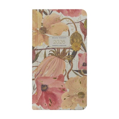 Еженедельник 2026 г. А6 128 стр. "FLORA.Цветочная страсть" кожзам 3-809/07 Bruno Visconti