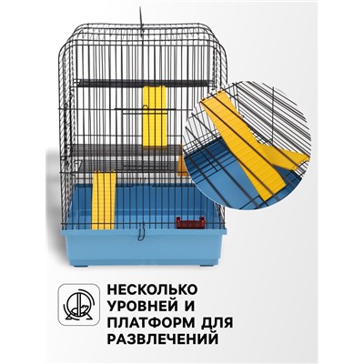 Клетка для грызунов "Сеня 3-1", 49×36×51 см, микс цветов