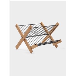 Сушилка для посуды Доляна Meli, 2 уровня, 39.5×34×27.5 см, бамбук, металл, чёрная
