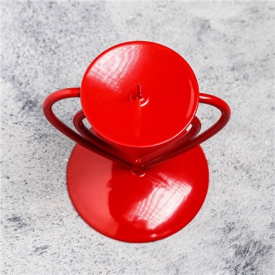 Подсвечник на 1 свечу «Гламур», металл, 9×10.2 см, красный