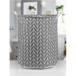 Корзина для белья Доляна «Зигзаг», 35×35×45 см, серая