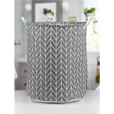 Корзина для белья Доляна «Зигзаг», 35×35×45 см, серая