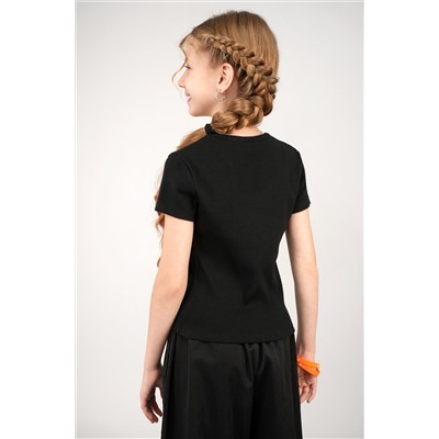 Футболка для девочки в рубчик из рибаны Happyfox