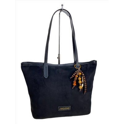 Женская сумка из искусственной замши, цвет черный