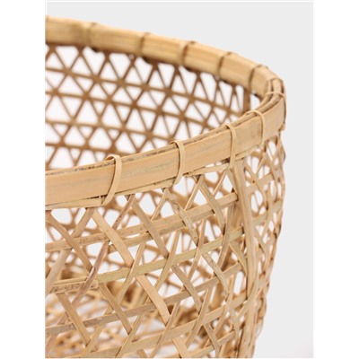 Корзина плетёная «Клоус», 36×36×14 см, бамбук, светлая