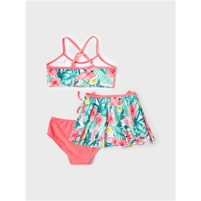 Комплект трикотажный для девочек: купальный костюм, юбка