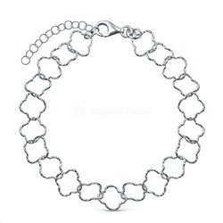 Браслет из серебра родированный - Клевер, 17 см 6201R080L17