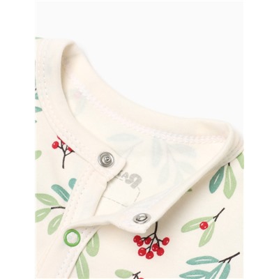 Комбинезон детский «Крошка Я» Christmas, рост 62-68 см, молочный