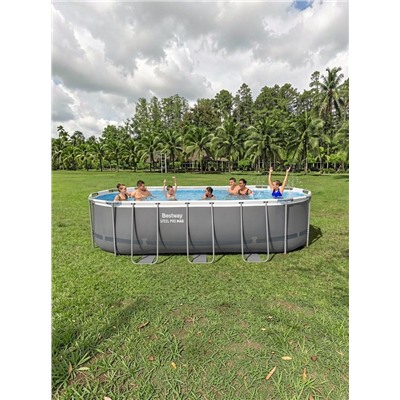 Бассейн каркасный Bestway Power Steel, 549×274×122 см, фильтр-насос, тент, лестница, 56710