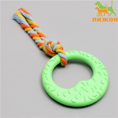Игрушка жевательная с канатом «Гиря», зелёная