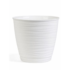 Горшок для цветов с поддоном Saffron, 2.6 л, d=17.7 см, h=16.2 см, пластиковый, белый