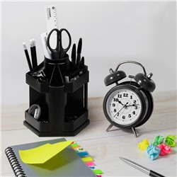 Подставка-органайзер для канцелярии Стамм Maxi Desk, вращающаяся, без наполнения, черная