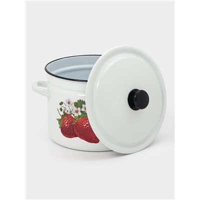 Кастрюля эмалированная, 9 л, d=26.5 см, с крышкой, цилиндрическая, белая