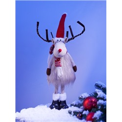 Фигура текстиль «Новогодний лосик» 58 см, 10 LED, от батареек CR2032×1, свечение тёплое белое