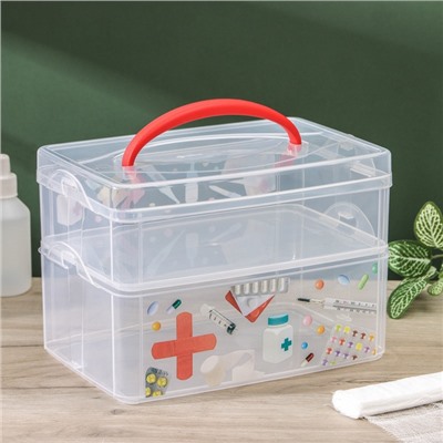 УЦЕНКА Коробка для хранения "multi box" 2 секции, 245х160х165 мм МИКС