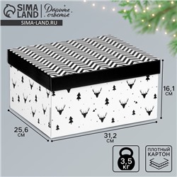 Коробка подарочная новогодняя складная «Уютный дом», 31×25.5×16 см, Новый год