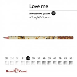 Карандаш черногр. "ЛЮБОВЬ.Котики.Счастье" трехгрвнные НВ 21-0030/79 Bruno Visconti