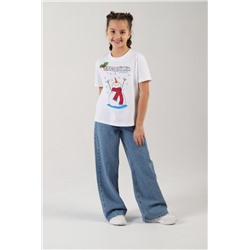 Фуфайка (футболка) для девочки Карнавал-1 (Молочный)