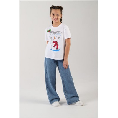 Фуфайка (футболка) для девочки Карнавал-1 (Молочный)