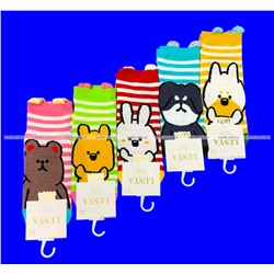 Носки женские ЦВЕТНЫЕ Мордочки с "ушками"