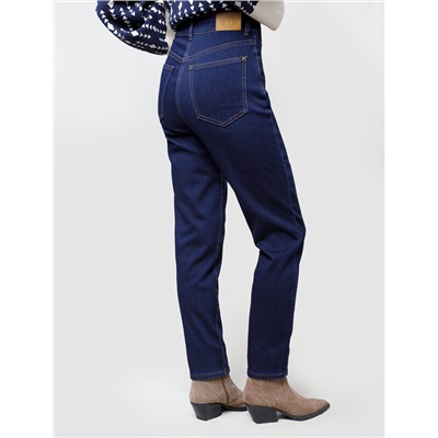 Джинсы mom-fit из эластичного денима на флисе