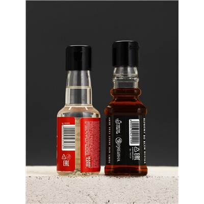 Подарочный набор косметики «Крутой мужик», гель для душа во флаконе виски 100 мл и гель для душа во флаконе водки 90 мл, HARD LINE