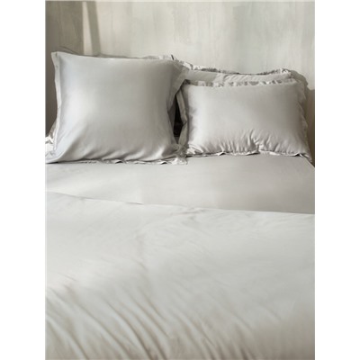 Простыня на резинке 2-спальная SL Home Tencel, 160×200+30 см, светло-серая, тенсель