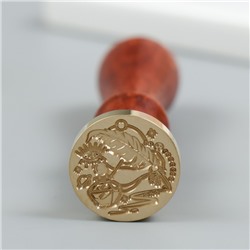 Печать для сургуча с деревянной ручкой «Перо и чернила», 9×2.5×2.5 см